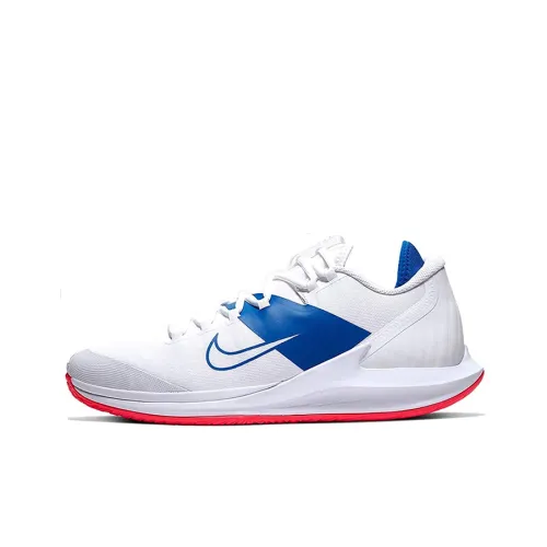 Nike Air Zoom Zero Shock Absorbers Slip-Resistant Abrasion-Resistant Breathable Low-Top Tennis Shoes Unisex White Blue Найк Эйр Зум Зеро Шок Абсорберз Антислип Резистентный к Износу Дышащие Низкие Кроссовки для Тениса Унисекс Белый Синий