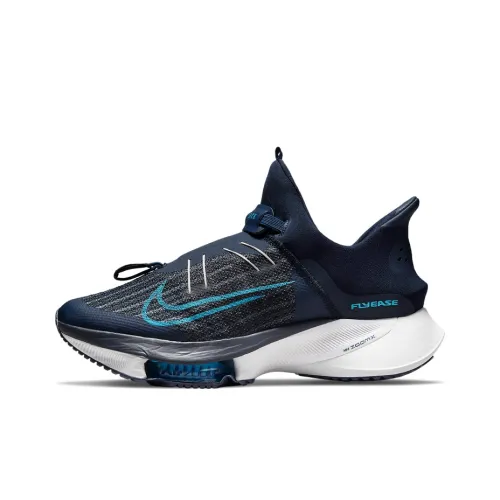 Nike Air Zoom Tempo Next% Амортизаторы Slip-resistant Abrasion-resistant MID Топ Беговые кроссовки Мужской Черный Синий