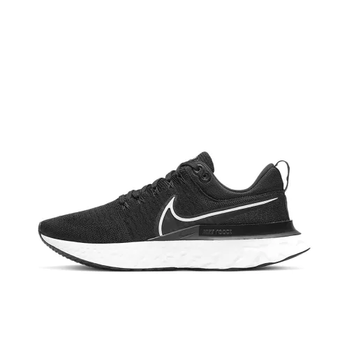 Nike React Infinity Run Flyknit 2 Low Топ Повседневные Беговые Кроссовки Мужские Черные Белые