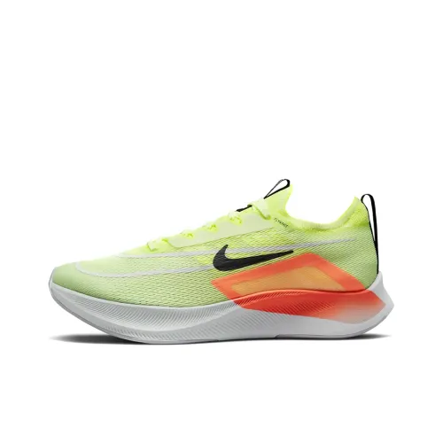 Nike Zoom Fly 4 Low Top React Повседневные Беговые Кроссовки Мужские Желто-Красные
