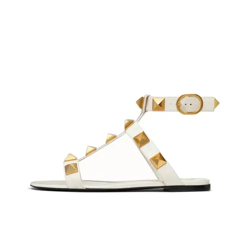 Valentino Roman Stud One Ремень Сандалии Женские Белые
