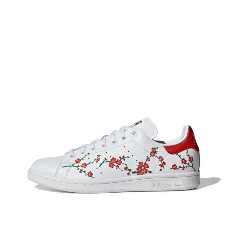 Adidas Originals Stan Smith Противоскользящие амортизаторы Легкий Низкий Скейтбординг Кроссовки Женские Белые Красные