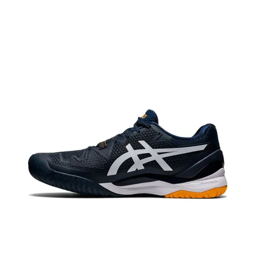 Asics Gel Resolution 8 Low Топ Беговые кроссовки Мужские Синие Белые