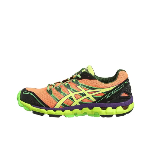Asics Gel Fuji Sensor 3 Gel Fujisensor 3 Дышащие Низкие Кроссовки для Бега Мужские Черный Оранжевый Зеленый