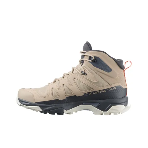 Salomon X Ultra 4 Амортизация Водонепроницаемый Высокий Топ Альпинизм Походная обувь Женская Абрикос