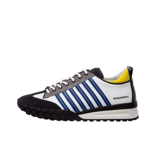 DSQUARED 2 Низкий топ Повседневная обувь Мужская Черный Белый Синий