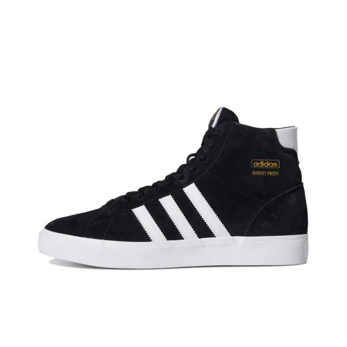 Adidas Originals Basket Profi Slip-resistant Abrasion-resistant High Top Skateboard Shoes Unisex Black White Adidas Originals Basket Profi Slip-resistant Abrasion-resistant Высокие кеды для скейтбординга Унисекс Черный Белый