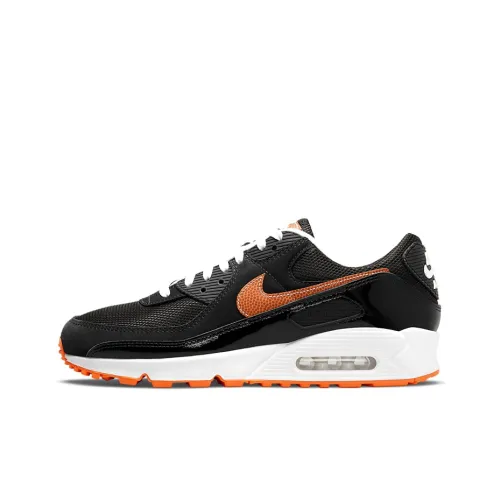 Nike Air Max 90 Low Топ Беговые кроссовки Мужские Черные и Оранжевые