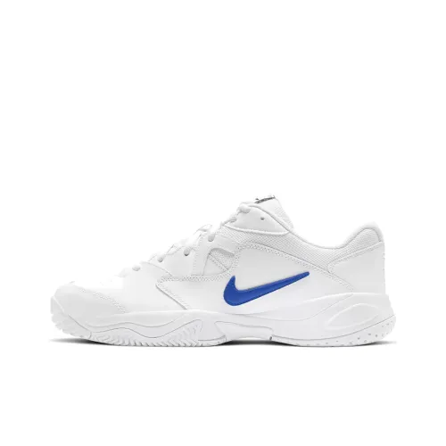 nike Court Lite 2 Амортизаторы Slip-resistant Низкий Топ Кроссовки для тенниса Мужские Синий цвет Белого озера