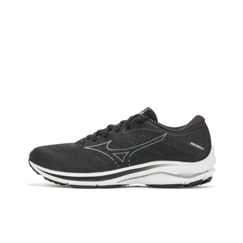 Mizuno Wave Rider 25 противоскользящие устойчивые к истиранию дышащие низкие унисекс беговые кроссовки черные