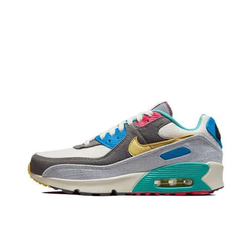 Nike Air Max 90 Low Топ Повседневные Беговые Кроссовки Женские Серый Белый
