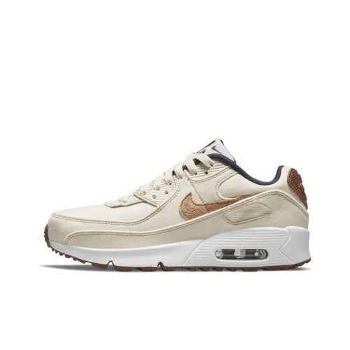 Nike Air Max 90 Low Топ Беговые кроссовки Женские Экрю