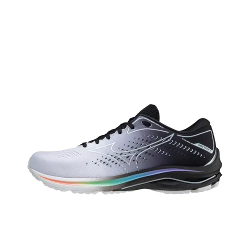 Mizuno Wave Rider 25 Low Топ Беговые кроссовки Унисекс Черный Серый