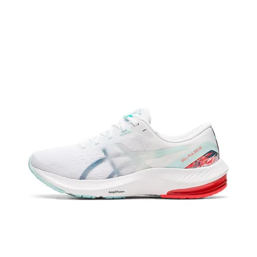 Asics Gel Impulse 13 Устойчивый к истиранию Дышащий Амортизация Низкий Топ Марафон Беговые кроссовки Женские Белые Синие