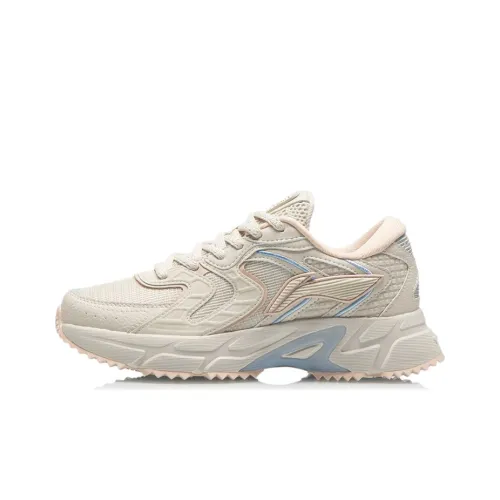 LiNing Shock Absorbers Slip-Resistant Abrasion-Resistant Low-Top Беговые кроссовки Женские Серый Синий