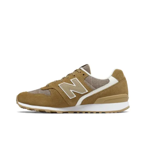New Balance NB 696 Series Glen Check Клетчатый Низкий Топ Беговые кроссовки Женские Oats Коричневый