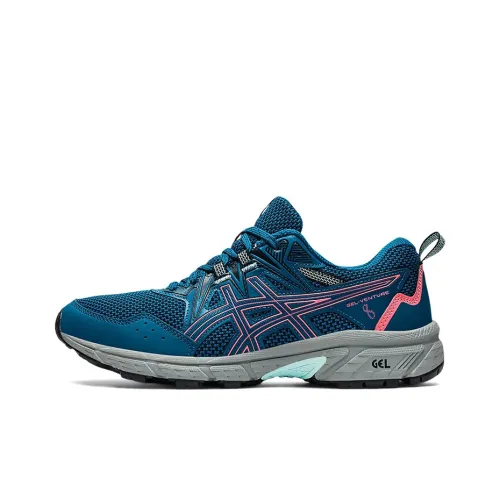 Asics Gel Venture 8 Low Топ Беговые кроссовки Женские Глубокий синий Розовый