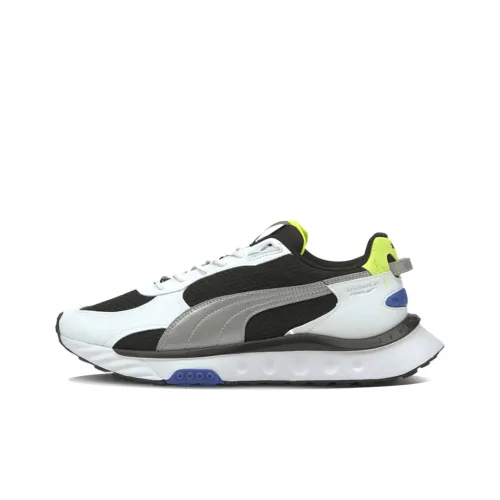 PUMA Wild Rider Series Journey To Space Низкий Топ Casual Унисекс Черный Белый Серебристый