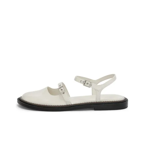 Сандалии CHARLES KEITH с низким каблуком женские розовые и белые