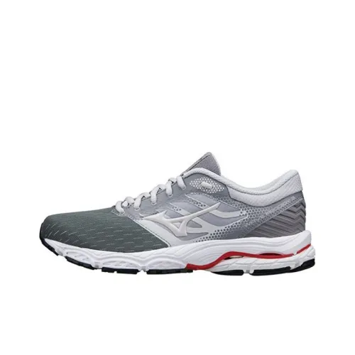 Mizuno Inspire 16 Волна Износостойкий Противоскользящий и Дышащий Низкий Топ Беговые кроссовки Женские Серый Белый