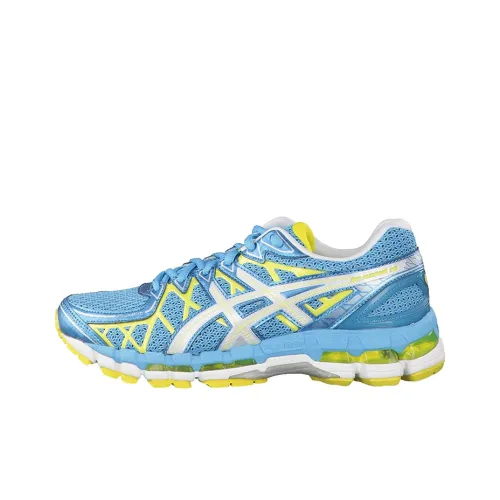 Asics Gel Kayano20 Дышащие Низкие Кроссовки для Бега Женские Синие Желтые