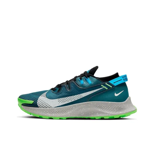 Nike Pegasus Trail 2 Амортизаторы Slip-on Беговые кроссовки Мужские Синие Зеленые