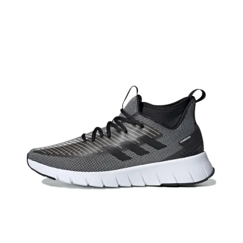 Adidas Asweego Дышащий и Износостойкий MID Топ Марафон Беговые кроссовки Мужской Черный Белый