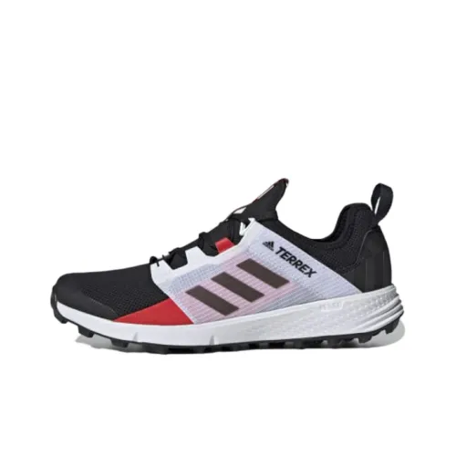 adidas Terrex Speed Slip Resistant And Дышащий Низкий Топ Повседневная обувь Мужская Черный Белый Красный