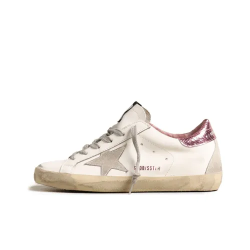 Golden Goose Супер Звезда Low Топ Стильные Скейтбординги Женские Белые Розовые Потертые