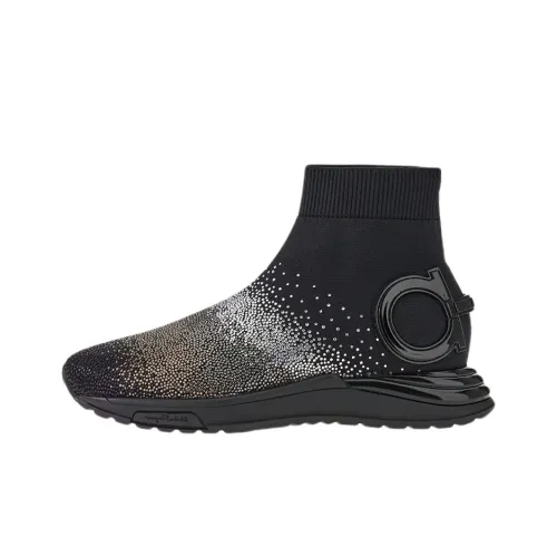 FERRAGAMO GANCINI Амортизация Износостойкие Высокие Кеды Повседневная Обувь Женская Черная