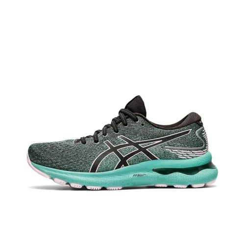 Asics Gel Nimbus 24 Low Топ Повседневные Беговые Кроссовки Женские Черные Зеленые