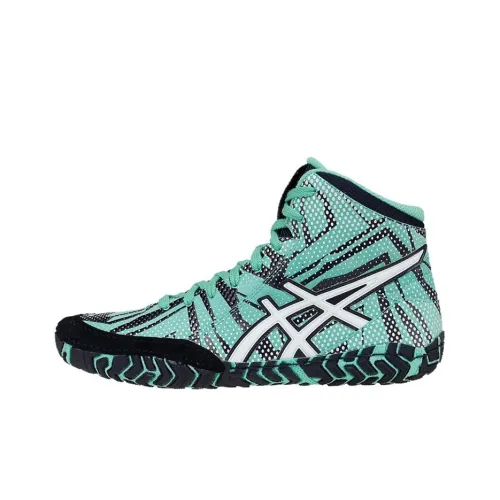 ASICS Aggressor 3 Амортизация Износостойкий MID Топ Беговые кроссовки Мужские Синий Черный