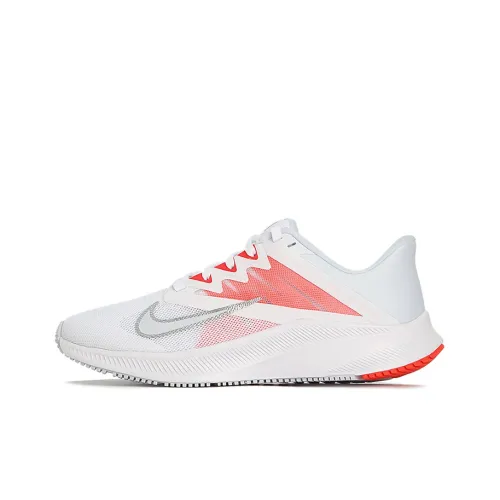 Nike Quest 3 Амортизирующие подошва противоскользящие дышащие низкие беговые кроссовки для женщин белый красный спортивный