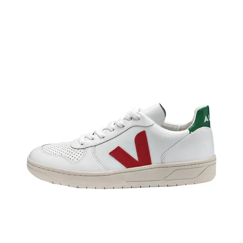 VEJA V 10 Low Топ Стильные Скейтбординги Унисекс Белый Красный Зеленый