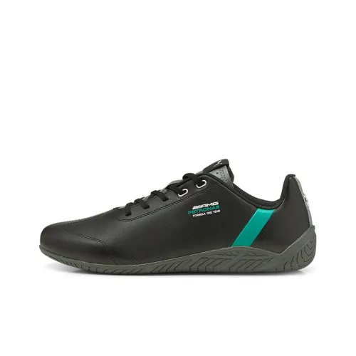 PUMA Mercedes F1 Ridge Cat Low Top Беговые кроссовки Мужские Черные Зеленые