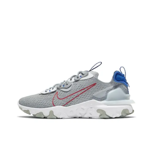 Nike React Vision Shock Absorbers Противоскользящие устойчивые к истиранию Низкие беговые кроссовки Мужские Серый Красный Синий