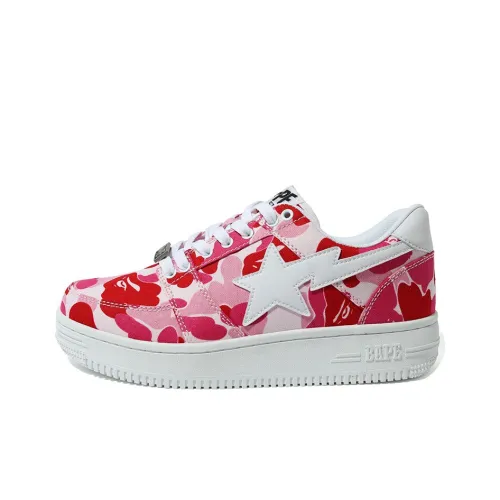 A BATHING APE ABC Camo BAPE STA Низкий Топ Стильные Скейтбординги Женские Красный