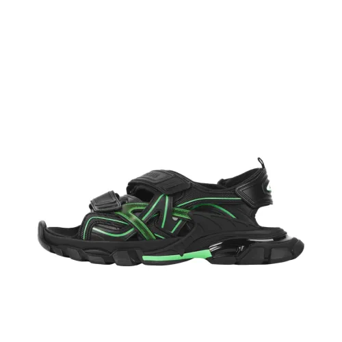 Balenciaga Track Beach Sandals Men's Black Green Баленсиага Трек Пляжные Сандалии Мужские Черный Зеленый