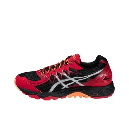 Asics Gel FujiTrabuco 7 Устойчивые к истиранию Низкие Кроссовки для Бега Мужские Красный Черный