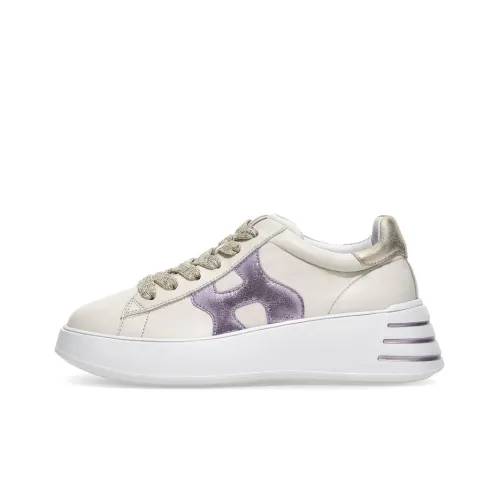 HOGAN Rebel Устойчивый к истиранию Низкий Топ Спортивная Повседневная Обувь Женская Кремово-Белый