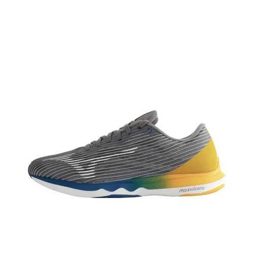 Mizuno Wave Shadow 4 Амортизаторы Slip-resistant Низкий топ Беговые кроссовки Мужские Серый Желтый