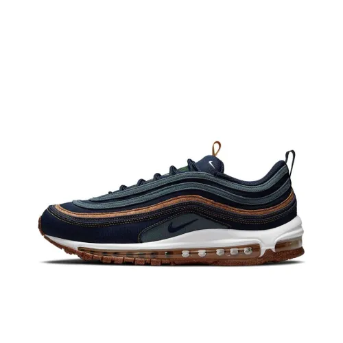 Nike Air Max 97 Low Топ Air Cushion Повседневные Беговые Кроссовки Мужские Синие