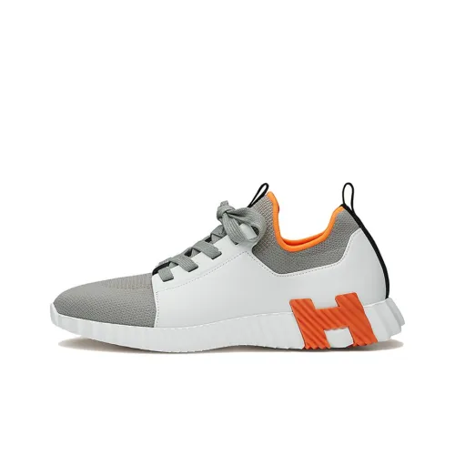 HERMES Depart Low Топ Повседневная обувь Мужская Серый Белый Оранжевый