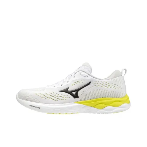 Mizuno Wave Revolt 2 Slip-Resistant Abrasion-Resistant Breathable Low-Top Running Shoes Men's White Yellow Black Мицубо Уэйв Револт 2 Противоскользящий Устойчивый к Износу Дышащие Низкие Кроссовки для Бега Мужские Белый Желтый Черный