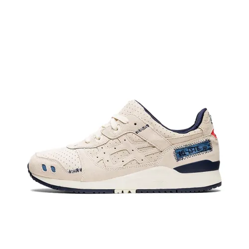 Asics Gel Lyte 3 Low Топ Беговые кроссовки Мужской Бежевый Синий