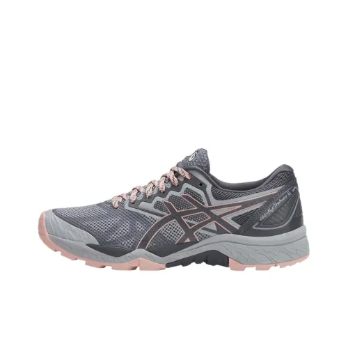 Asics Gel FujiTrabuco 7 Устойчивый к истиранию Дышащие Низкие Кроссовки для Бега Женские Серый Розовый