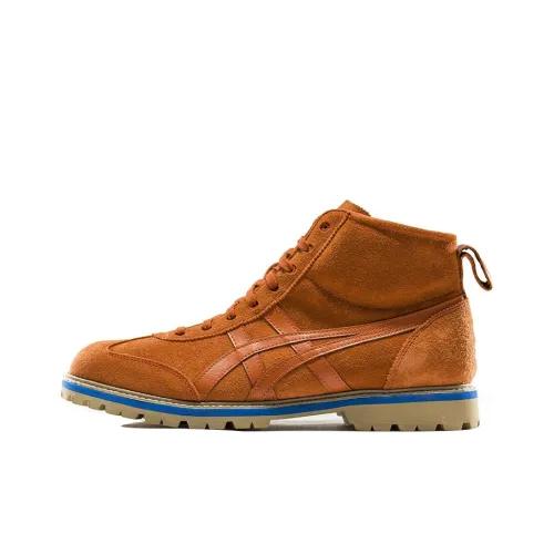 Onitsuka Tiger Rinkan Boot Shock Absorbers Противоскользящие Устойчивые к истиранию MID Топ Беговые кроссовки Унисекс Апельсин