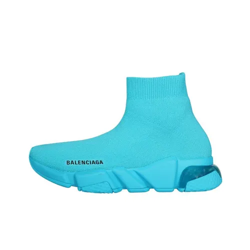 Balenciaga Speed Прозрачная подошва Высокий топ Повседневная обувь Женская Синяя