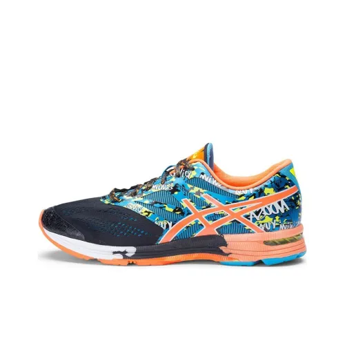 Asics Гель Noosa Tri 10 Устойчивый к истиранию Низкий Топ Беговые кроссовки Мужской Черный синий оранжевый Пэчворк