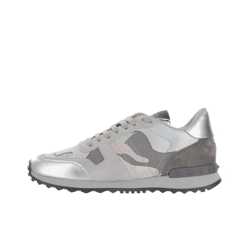 Valentino Rockrunner Low Топ Повседневная обувь Женская Серебряная Камуфляж